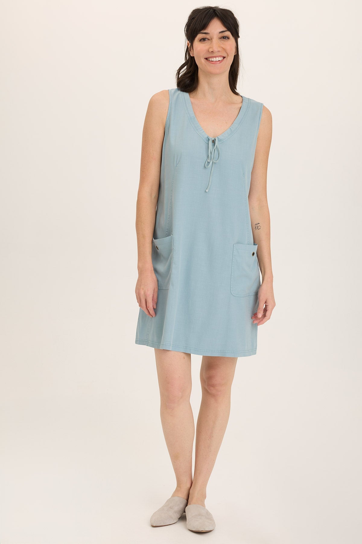 Ashmon Twill A-Line Mini Shift Dress